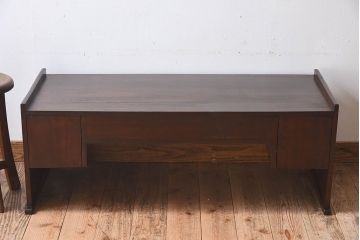 アンティーク雑貨　総欅材　和の趣溢れる文机(座卓、デスク、在宅ワーク、在宅用、花台、飾り台)