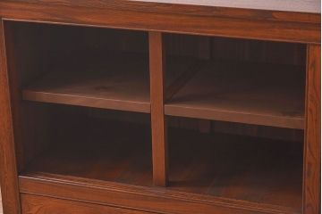 アンティーク家具　和製アンティーク　前面欅材　結霜ガラス入り!サイドボード(収納箪笥、収納棚、ローボード)