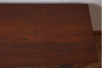 アンティーク家具　和製アンティーク　前面欅材　結霜ガラス入り!サイドボード(収納箪笥、収納棚、ローボード)