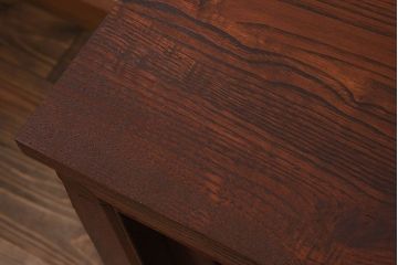 アンティーク家具　和製アンティーク　前面欅材　結霜ガラス入り!サイドボード(収納箪笥、収納棚、ローボード)