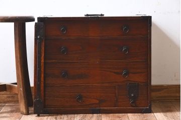 アンティーク家具　和製アンティーク　総桐材　上質な作りの小箪笥(手元箪笥、小引き出し、小物収納箱、桐箪笥、桐たんす)