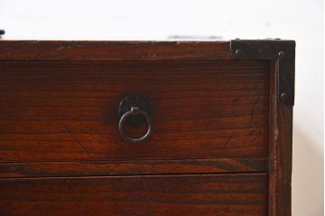 アンティーク家具　和製アンティーク　総桐材　上質な作りの小箪笥(手元箪笥、小引き出し、小物収納箱、桐箪笥、桐たんす)