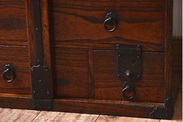 アンティーク家具　和製アンティーク　総桐材　上質な作りの小箪笥(手元箪笥、小引き出し、小物収納箱、桐箪笥、桐たんす)