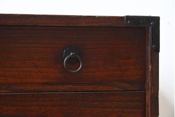 アンティーク家具　和製アンティーク　総桐材　上質な作りの小箪笥(手元箪笥、小引き出し、小物収納箱、桐箪笥、桐たんす)
