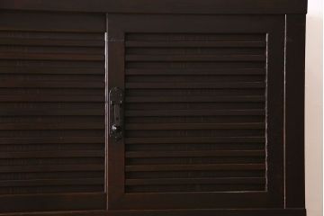 アンティーク家具　古民具・骨董　横桟引き戸　和の趣溢れる美濃帳場箪笥(収納箪笥、収納棚)