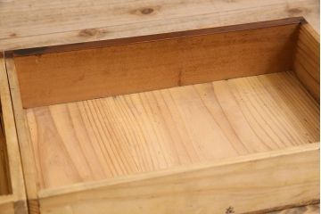 アンティーク家具　古民具・骨董　珍しいシャッター扉(蛇腹扉)式の置き床(収納棚、ローボード)