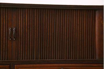 アンティーク家具　古民具・骨董　珍しいシャッター扉(蛇腹扉)式の置き床(収納棚、ローボード)