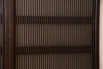 古民具・骨董　すりガラス・クリアガラス入り　古い木のアンティーク格子戸4枚セット