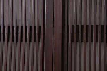 古民具・骨董　すりガラス・クリアガラス入り　古い木のアンティーク格子戸4枚セット