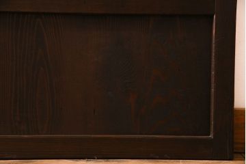 古民具・骨董　すりガラス・クリアガラス入り　古い木のアンティーク格子戸4枚セット