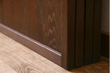 古民具・骨董　すりガラス・クリアガラス入り　古い木のアンティーク格子戸4枚セット