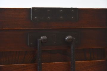 アンティーク家具　古民具・骨董　最上級品　総欅材製の越後帳場箪笥(銭戸棚、収納箪笥)