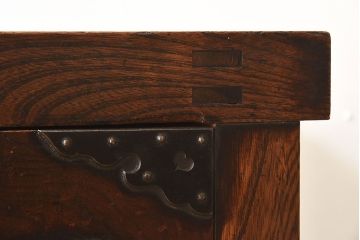 アンティーク家具　古民具・骨董　最上級品　総欅材製の越後帳場箪笥(銭戸棚、収納箪笥)