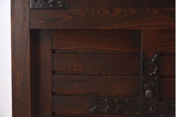 アンティーク家具　古民具・骨董　最上級品　総欅材製の越後帳場箪笥(銭戸棚、収納箪笥)