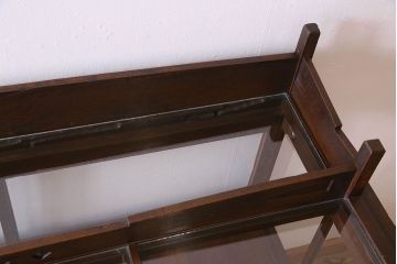 アンティーク家具　大正ロマン　珍しいデザインの大型ショーケース(ガラスケース、飾り棚、陳列棚)