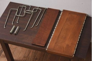 アンティーク雑貨　昭和レトロ　ナラ材　シンプルな本立て(1)