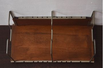 アンティーク雑貨　昭和レトロ　ナラ材　シンプルな本立て(1)