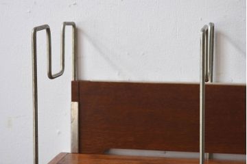 アンティーク雑貨　昭和レトロ　ナラ材　シンプルな本立て(2)