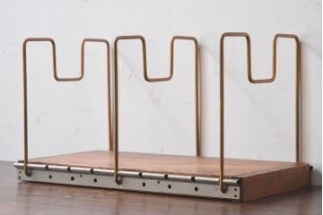 アンティーク雑貨　昭和レトロ　古い栓材製の本立て(2)