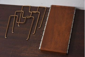 アンティーク雑貨　昭和レトロ　古い栓材製の本立て(2)