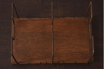 アンティーク雑貨　昭和レトロ　古い栓材製の本立て(3)