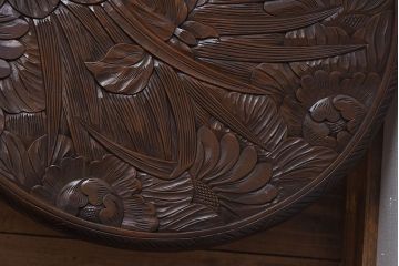 アンティーク雑貨　伝統工芸　上手物　美しい日光彫の花台(飾り台)