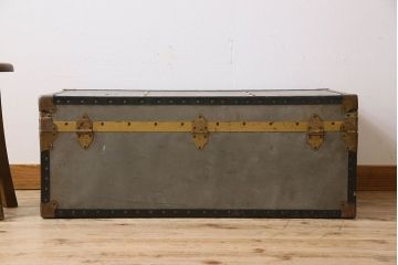 アンティーク雑貨　古い質感が味のあるイギリスアンティークトランク(収納箱)
