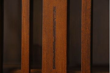 アンティーク家具　大正ロマン　象嵌入り　お洒落な扉が印象的な本箱(ブックケース、本棚、収納棚)