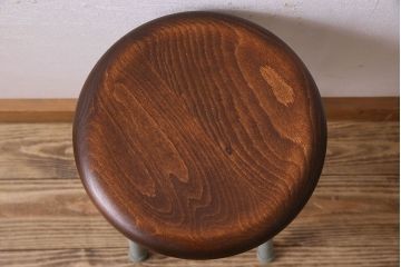 アンティーク雑貨　ラフジュ工房オリジナル　アンティークペイントがお洒落な丸スツール(椅子、チェア、丸イス)(1)