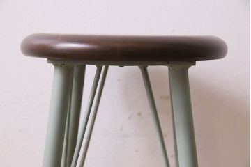 ラフジュ工房オリジナル　アンティークペイントがお洒落な丸型ハイスツール(椅子、チェア、丸イス)(1)