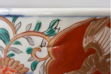 古民具・骨董　幕末明治期!金彩色絵　染付盃洗(1)