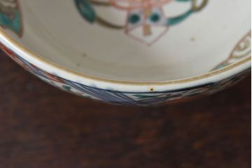 古民具・骨董　幕末明治期!金彩色絵　染付盃洗(2)