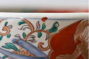 古民具・骨董　幕末明治期!金彩色絵　染付盃洗(2)