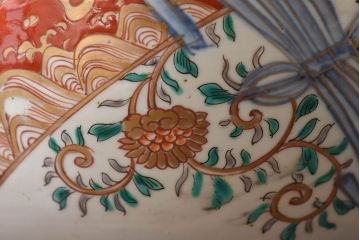 古民具・骨董　幕末明治期!金彩色絵　染付盃洗(2)