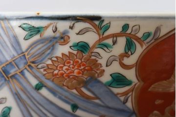 古民具・骨董　幕末明治期!金彩色絵　染付盃洗(2)