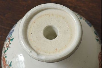 古民具・骨董　幕末明治期!金彩色絵　染付盃洗(2)