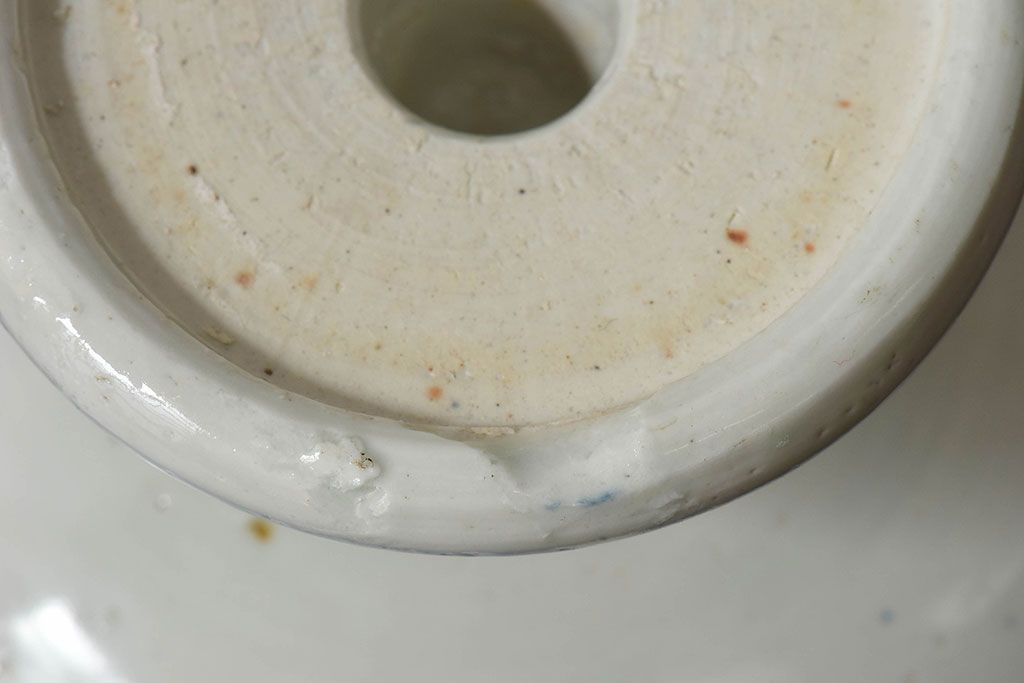 古民具・骨董　幕末明治期!金彩色絵　染付盃洗(2)