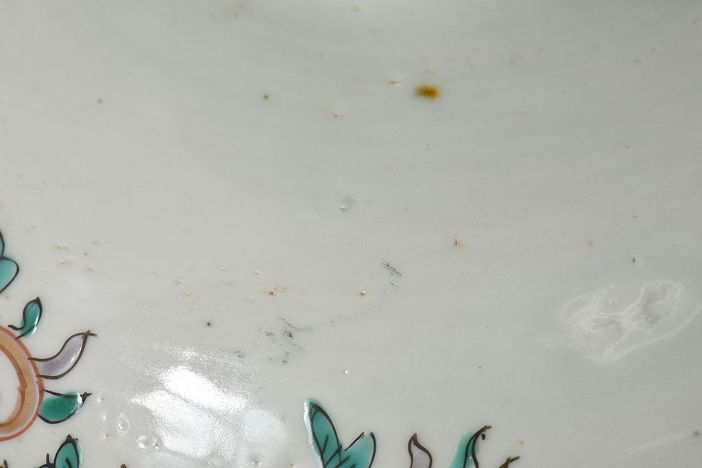 古民具・骨董　幕末明治期!金彩色絵　染付盃洗(2)