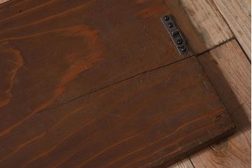 アンティーク雑貨　昭和レトロ　ヒノキ材製の細見なウォールミラー(姿見、鏡)