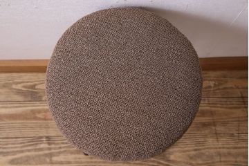 レトロ家具　昭和レトロ　クッション座面丸スツール(椅子、チェア、丸イス)(1)