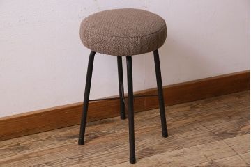 レトロ家具 昭和レトロ クッション座面丸スツール(椅子、チェア、丸イス)(1)
