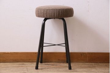 レトロ家具 昭和レトロ クッション座面丸スツール(椅子、チェア、丸イス)(1)
