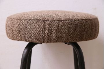 レトロ家具　昭和レトロ　クッション座面丸スツール(椅子、チェア、丸イス)(2)