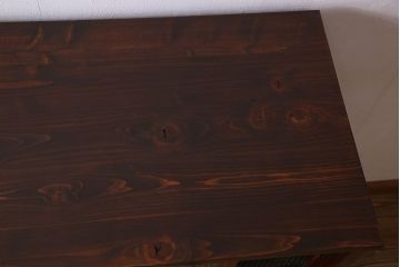 アンティーク家具　モールガラス引き戸　前面欅材　和製アンティークの収納棚(戸棚、本箱、ブックケース)