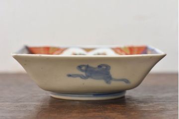 アンティーク雑貨　古民具・骨董　幕末明治期　上手物　色絵　雲龍文向付(伊万里)