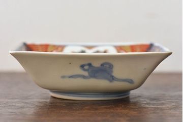 アンティーク雑貨　古民具・骨董　幕末明治期　上手物　色絵　雲龍文向付(伊万里)