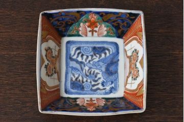 アンティーク雑貨　古民具・骨董　幕末明治期　上手物　色絵　雲龍文向付(伊万里)