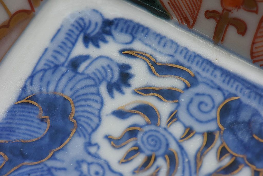 アンティーク雑貨　古民具・骨董　幕末明治期　上手物　色絵　雲龍文向付(伊万里)