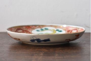 アンティーク雑貨　古民具・骨董　幕末明治期　色絵錦手六寸皿(伊万里)(1)