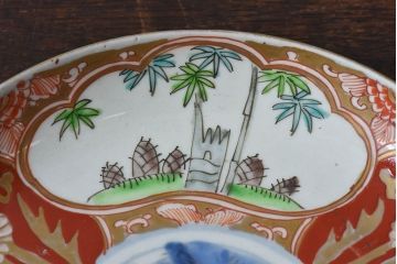 アンティーク雑貨　古民具・骨董　幕末明治期　色絵錦手六寸皿(伊万里)(1)